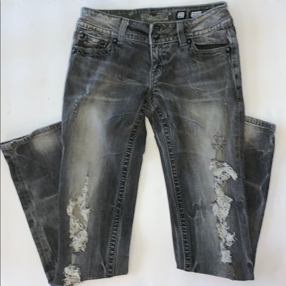 Miss Me 27 Skinny Black distressed Jeans - Picture 1 of 8